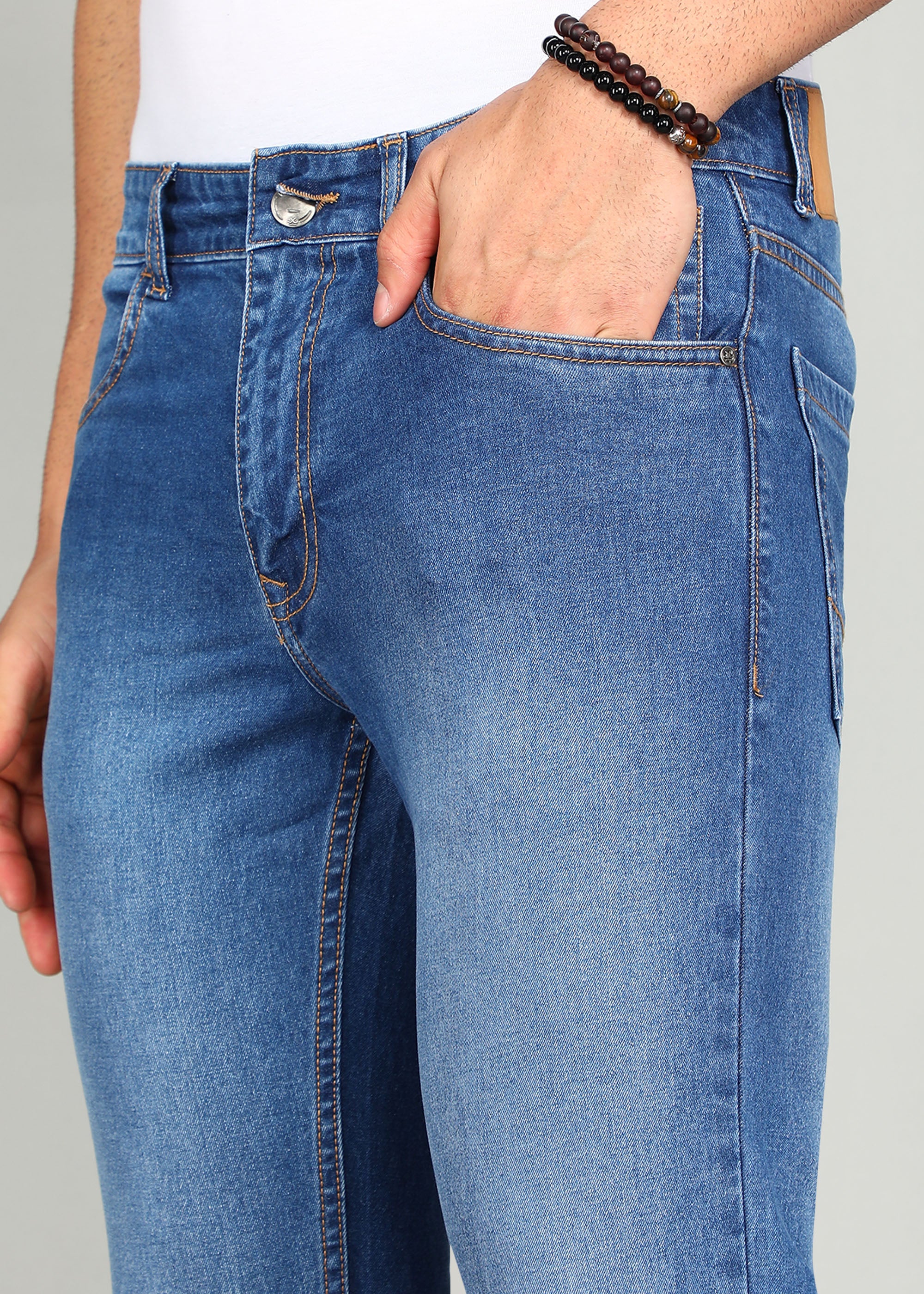 Classic Twill Blue Mid Rise Jeans