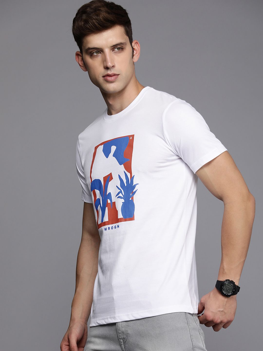 Solid Printed Slim Fit T-Shirt