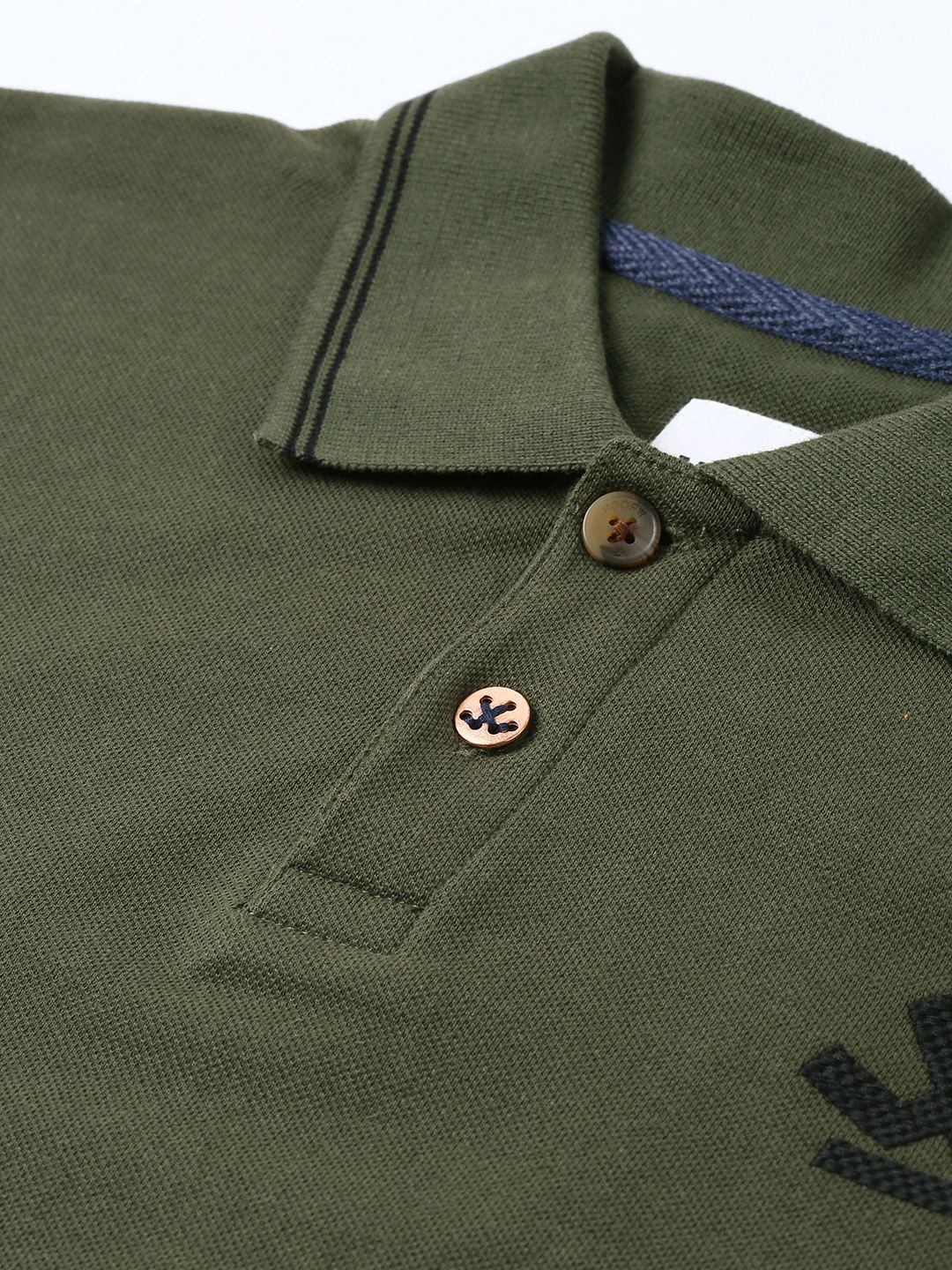 Olive Green Solid Cotton Polo T-Shirt