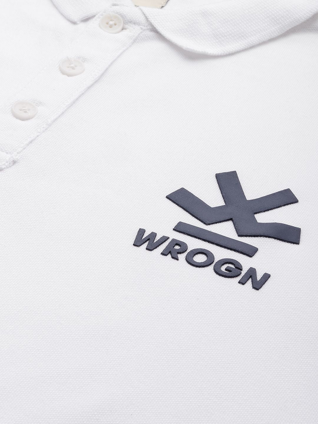 Logo Printed White Polo T-Shirt