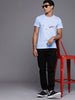 Blue Round Neck Graphic T-Shirt