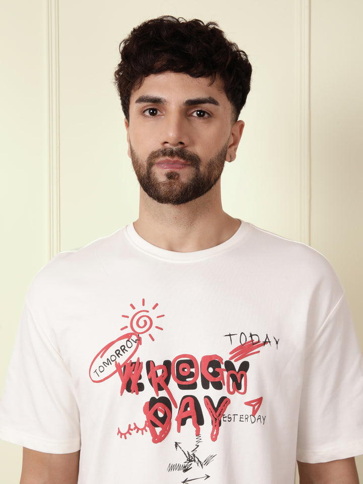 Puff Print Oversized T-Shirt | Off White