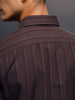 Men's casual striped pattern shirt | Purple