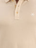 Classic Contrast Sleeve Polo T-Shirt | Beige
