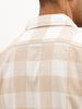 Classic Slim Fit Checkered Shirt | Beige