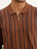 Slim Fit Flatknit Full Sleeve Polo T-Shirt | Brown | WPT02FSSL1257S