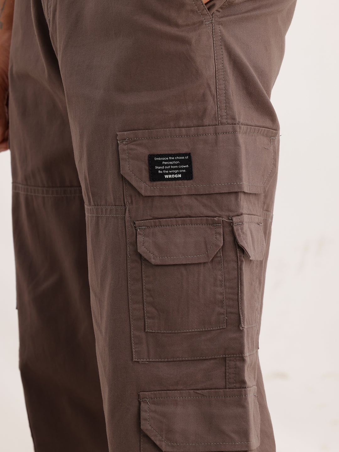 Solid Regular Fit Cargo Trouser | Dark Grey