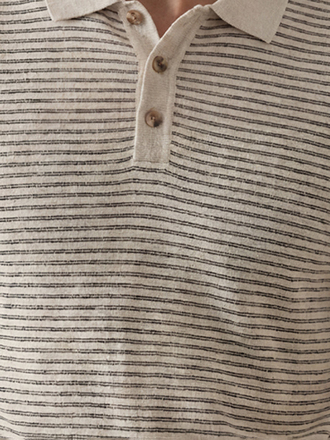 Slim Fit Striped Polo T-Shirt | Beige