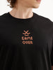 Comfort Fit Placement Printed T-Shirt  | Black
