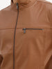 Solid Slim Fit Zipper Jacket | Brown