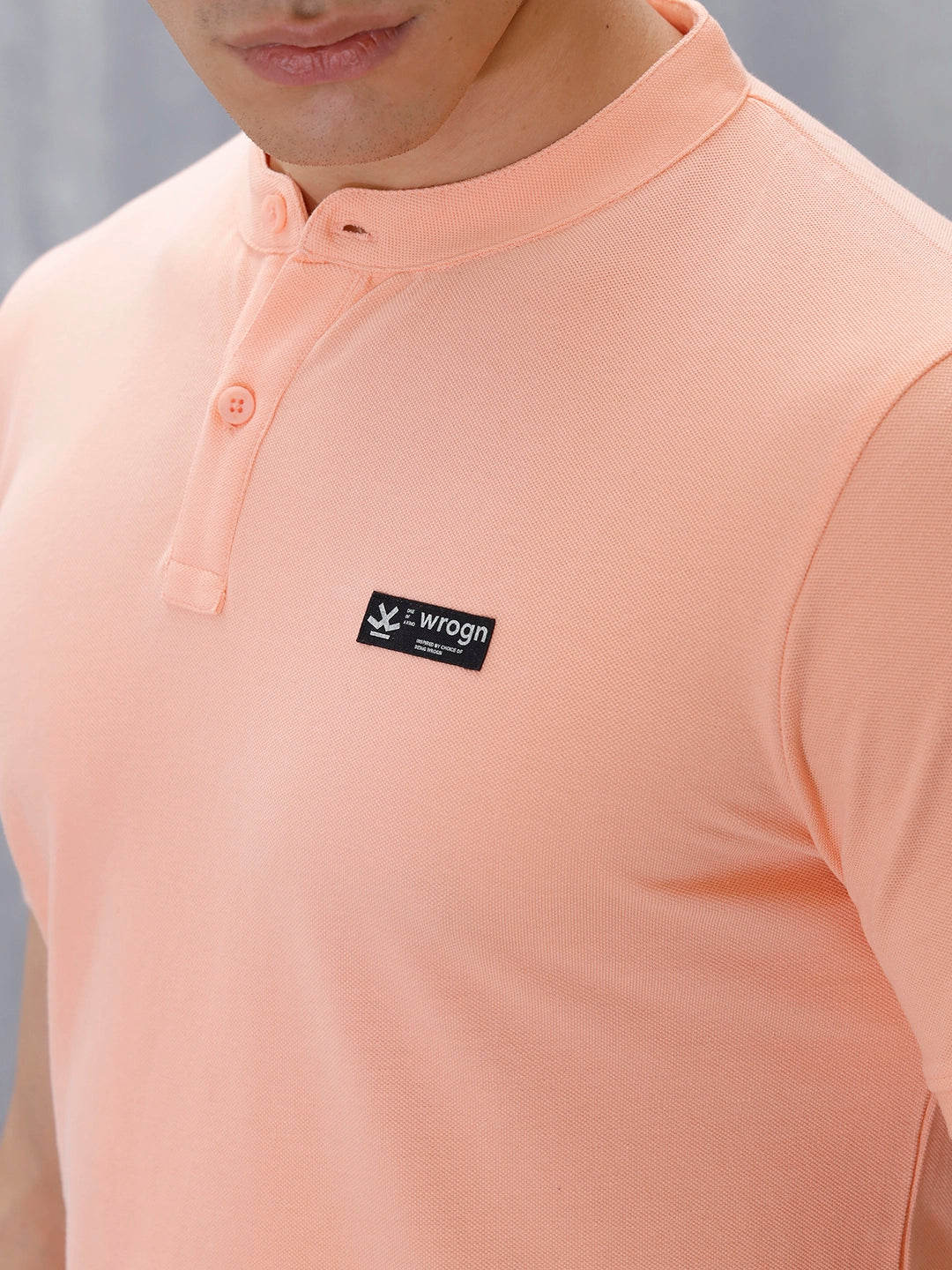 Wrogn Men's Henley T-Shirt | Orange