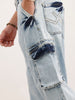 Loose Fit Cargo Denim Jeans  | Light Blue