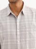 Slim Fit Checkered Full Sleeve Shirt | Grey