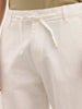 Loose Fit Solid Textured Trouser | White