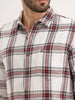 Textured Regular Fit Checkered Shirt | Maroon