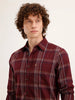 Slim Fit Checkered Shirt | Maroon