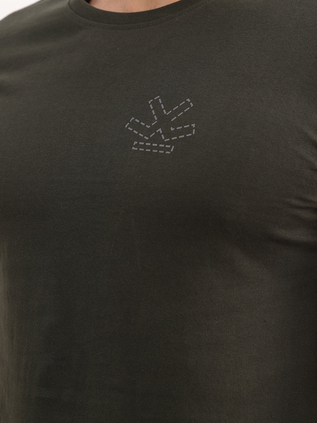 Slim Fit Placement Printed T-Shirt | Olive