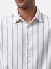 Vertical Striped White Casual Shirt