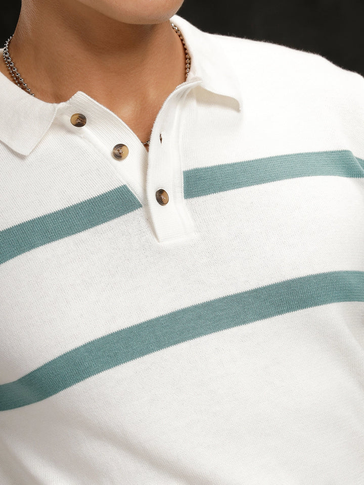 Flat Knit Slim Fit T-Shirt | Off White