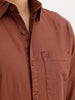 Solid Regular Fit Full Sleeve Shirt | Brown | WWSH0854MAZ