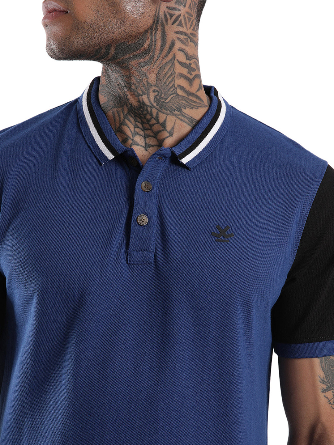 Basic Blue Tipping Polo T-shirt