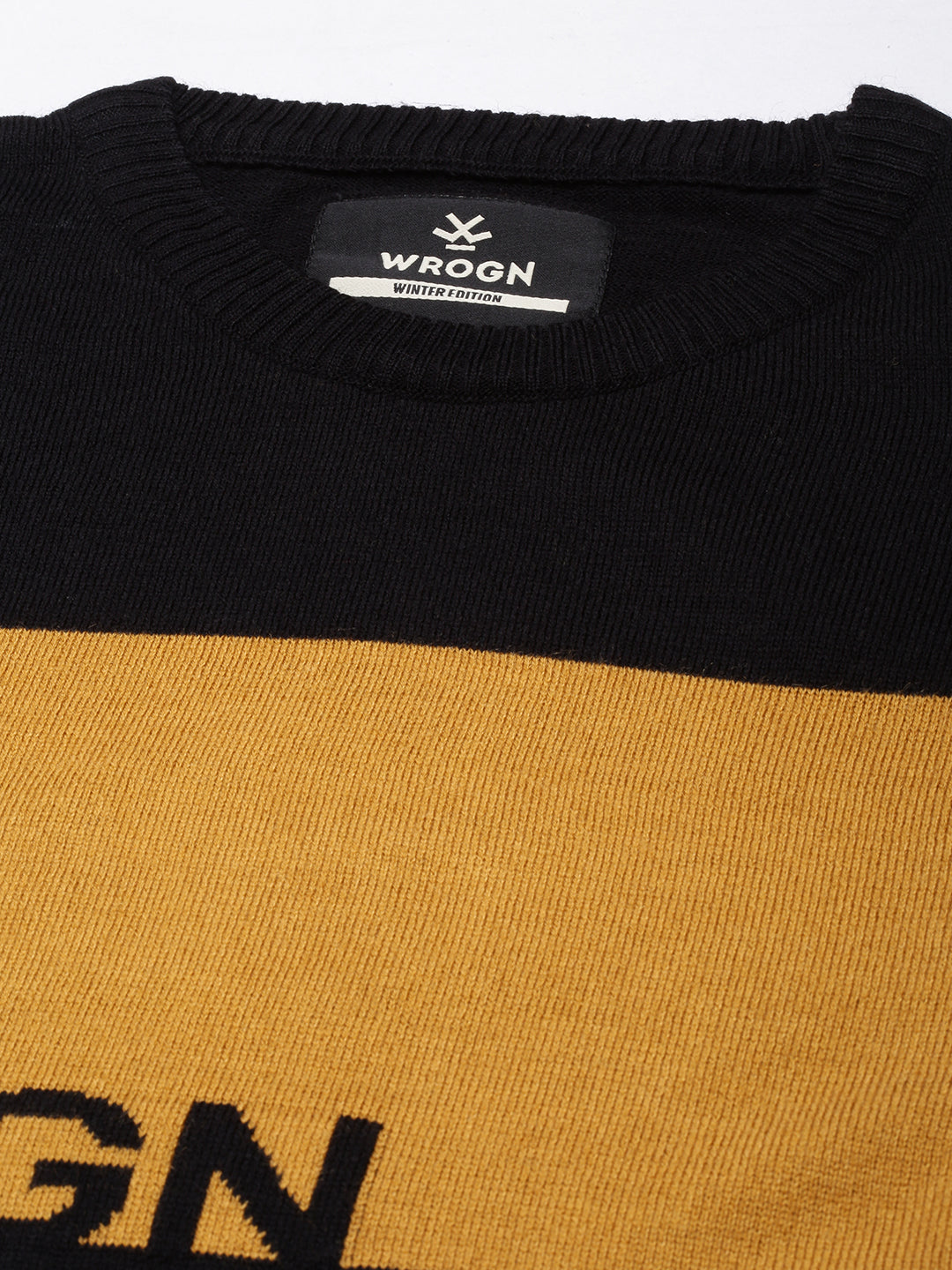 Colour-Blocked Wrogn Knit Sweater