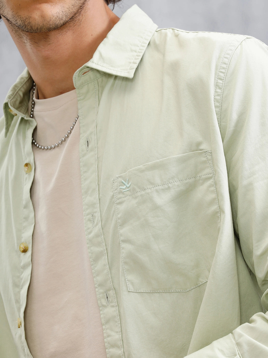 Solid Regular Fit Shirt | Light Green