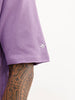 Oversized Placement Printed Raw Edge T-Shirt | Purple