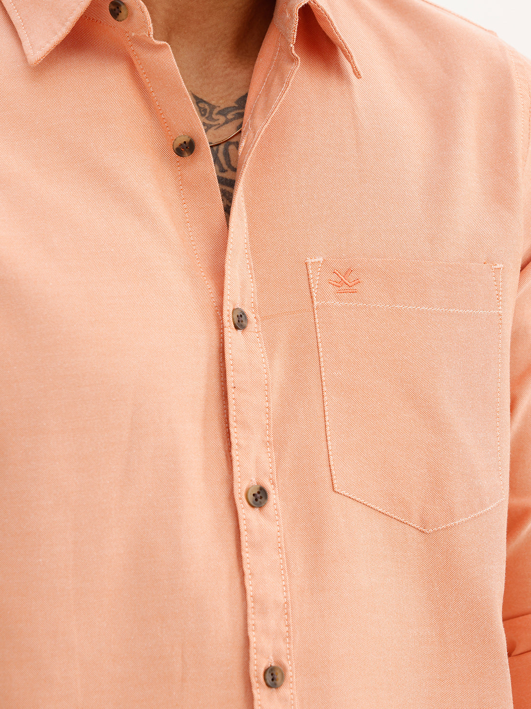 Solid Regular Fit Full Sleeve Shirt | Orange | WWSH9180F