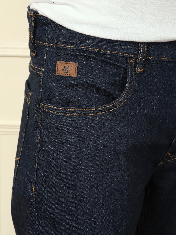 Casual Light Fade Straight Fit Jeans | Dark Blue