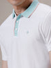 Contrast Collar White Polo T-Shirt