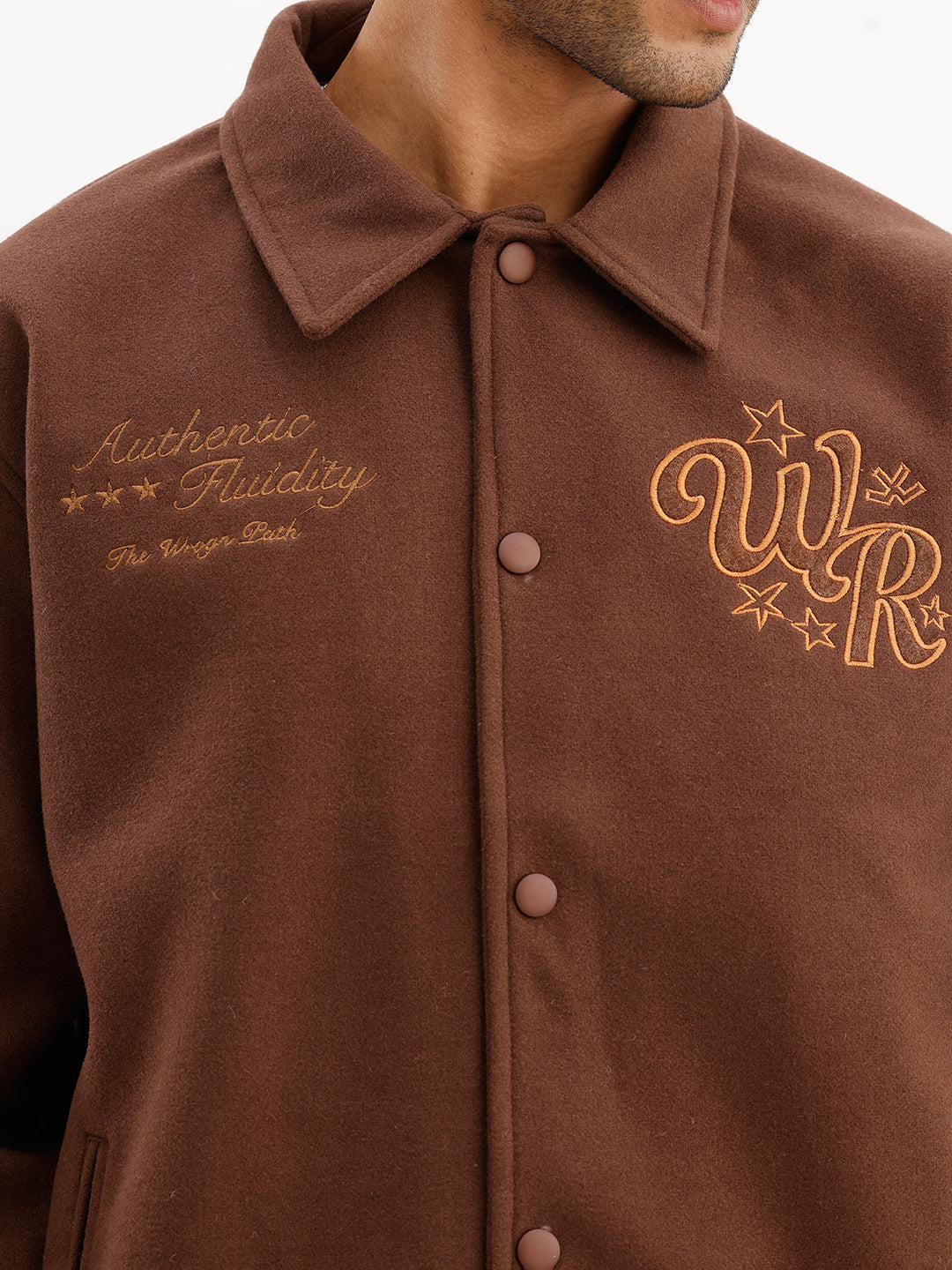 Classic Suede Finish Bomber Jacket | Brown
