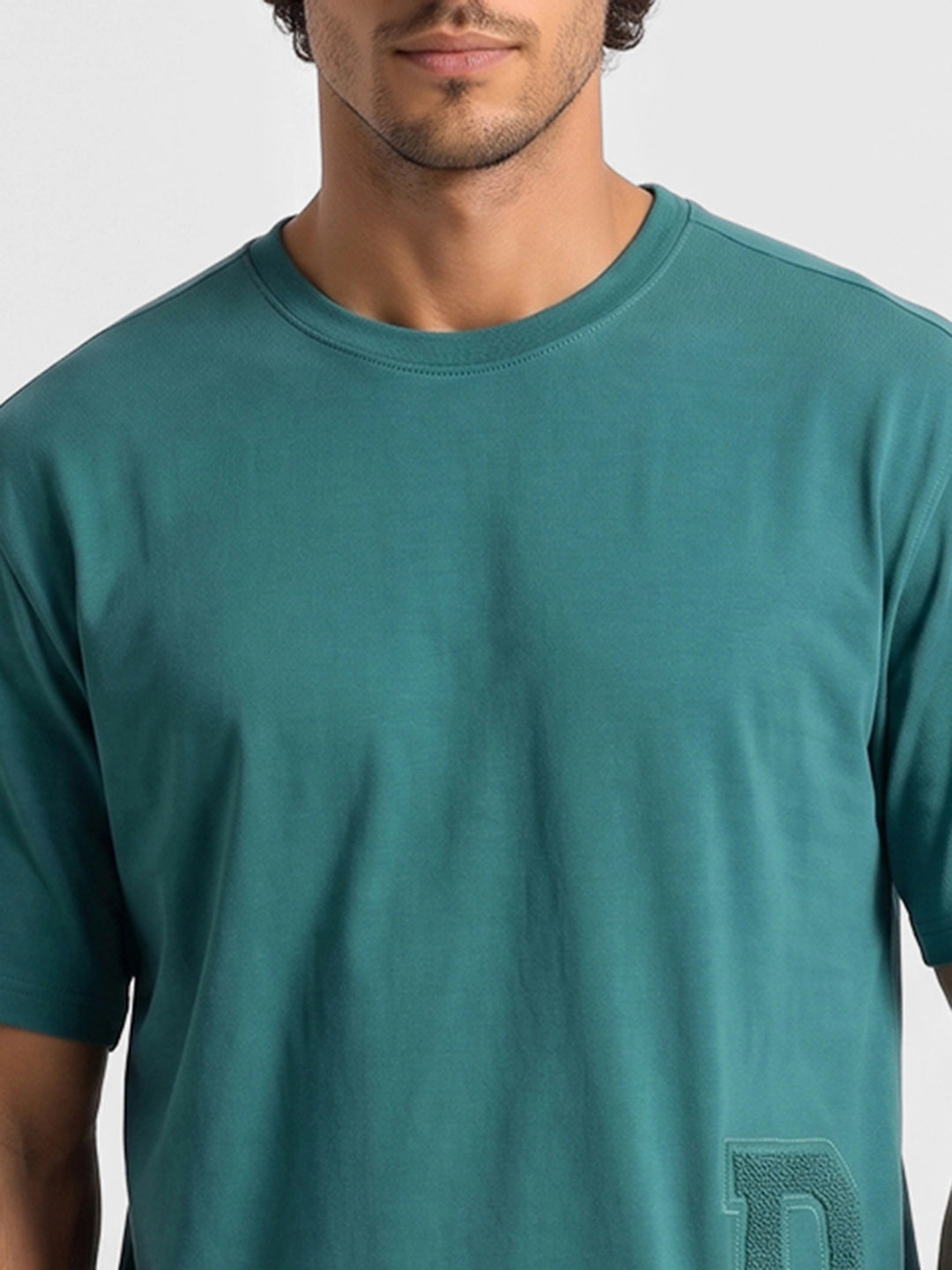Classic Embroidered Patch Detail T-Shirt | Purple
