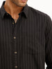 Regular Fit Striped Shirt | Black | WTSH2007F