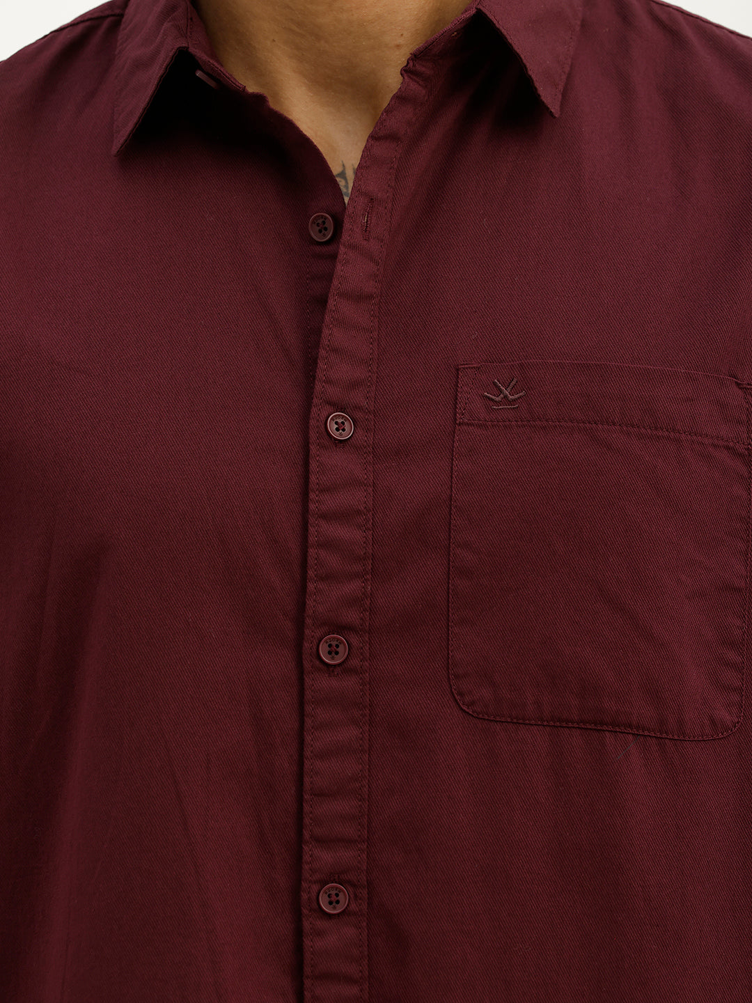 Solid Slim Fit Full Sleeve Shirt | Wine