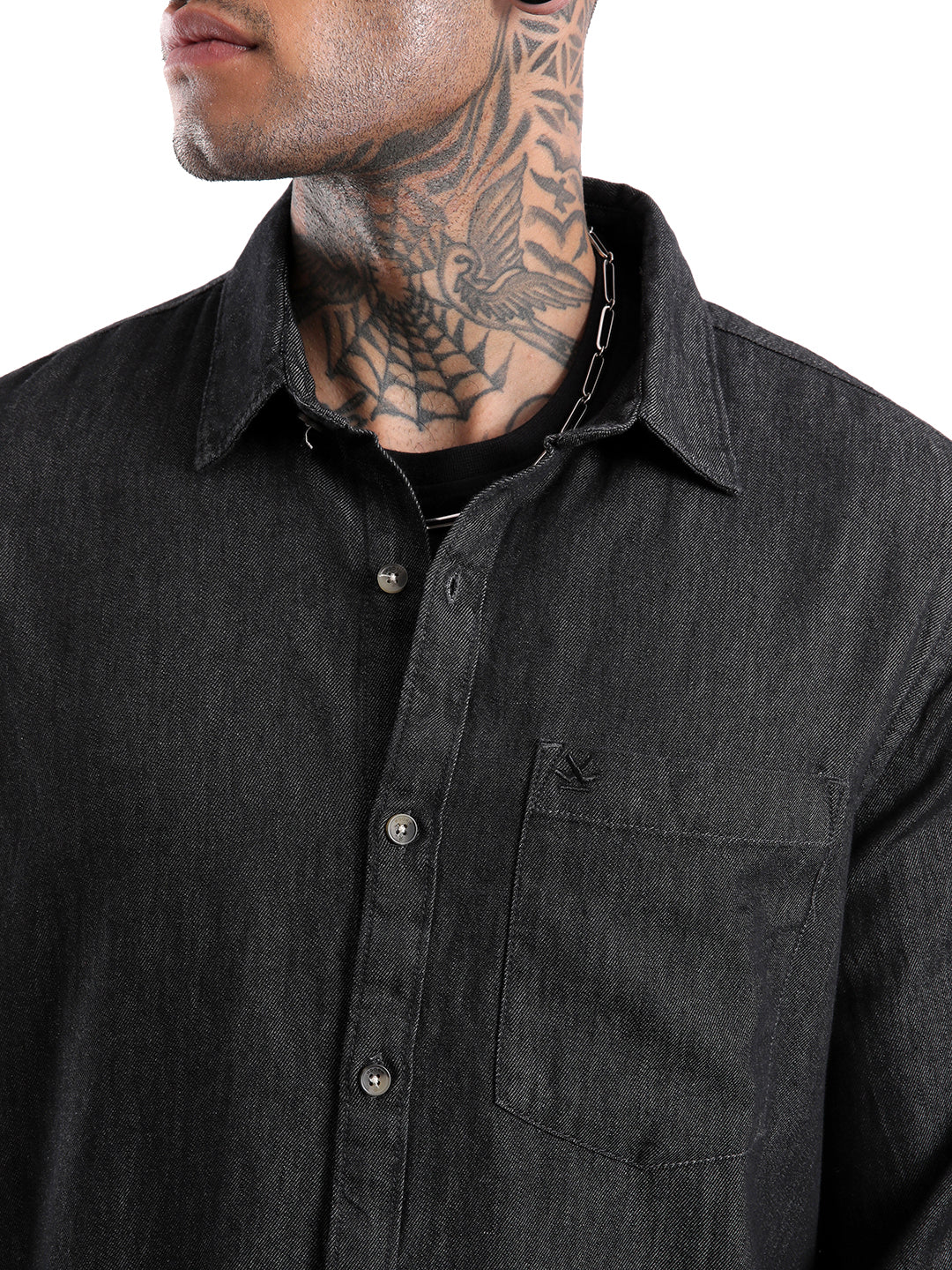 Premium Washed Slim Fit Denim Shirt