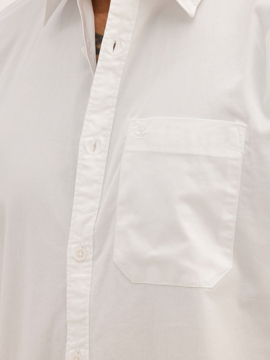 Solid Regular Fit Full Sleeve Shirt | White | WWSH0844MAZ
