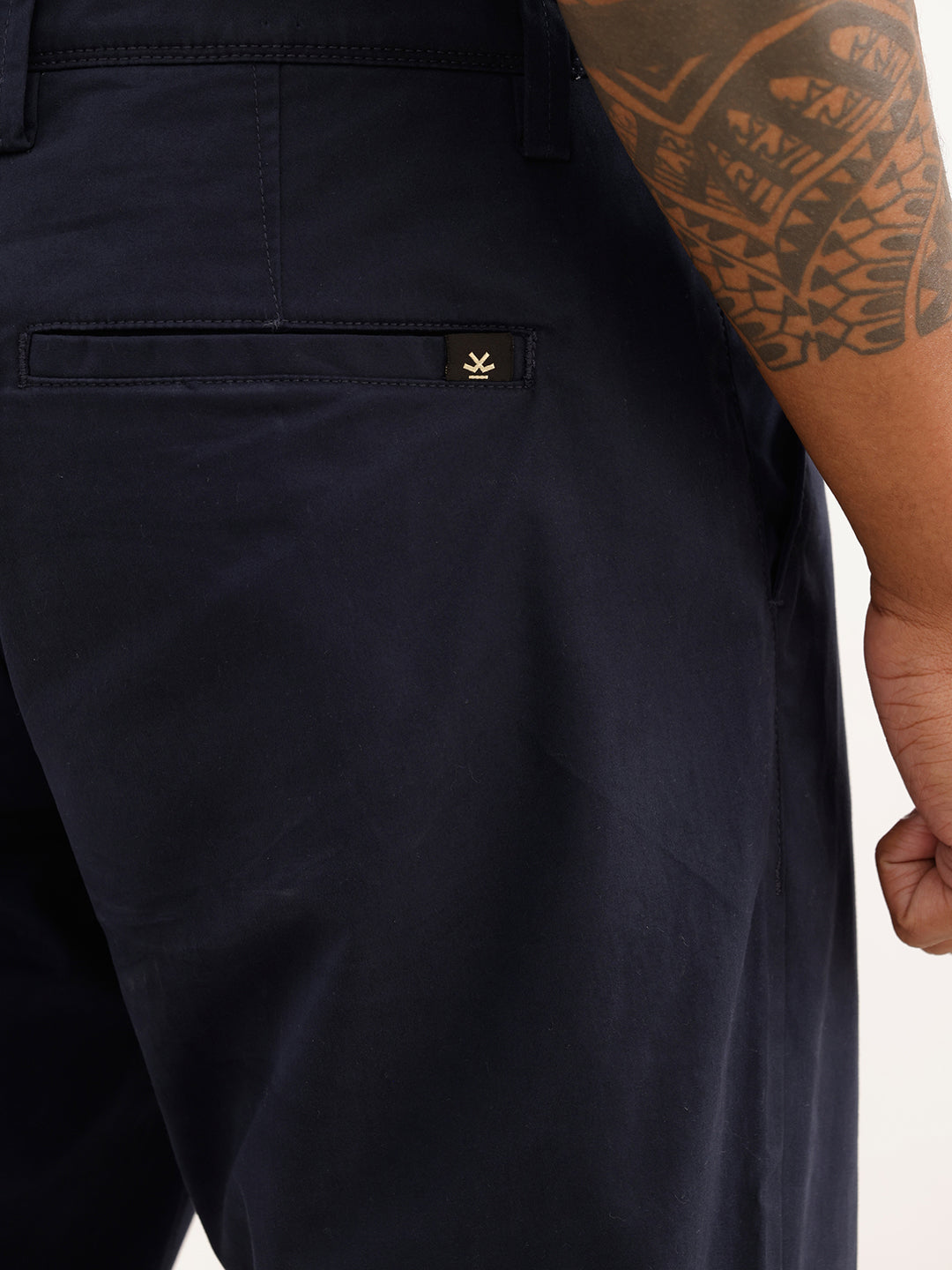 Straight Fit Solid Trouser | Navy Blue