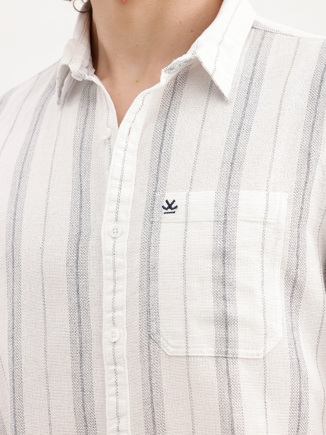 Slim Fit Striped Shirt | White