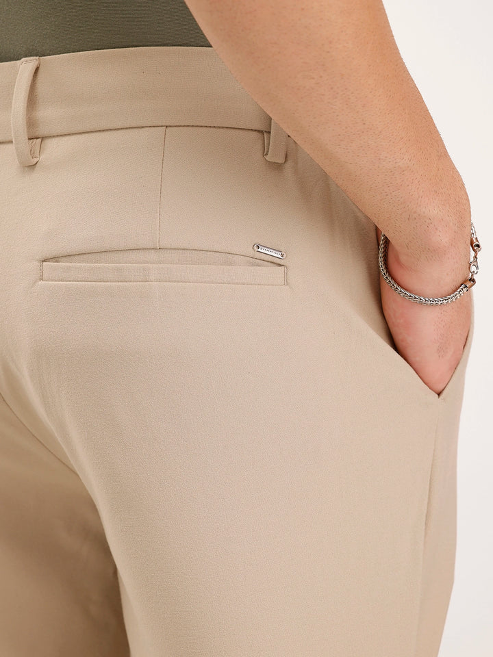Solid Straight Fit Trouser | Khaki