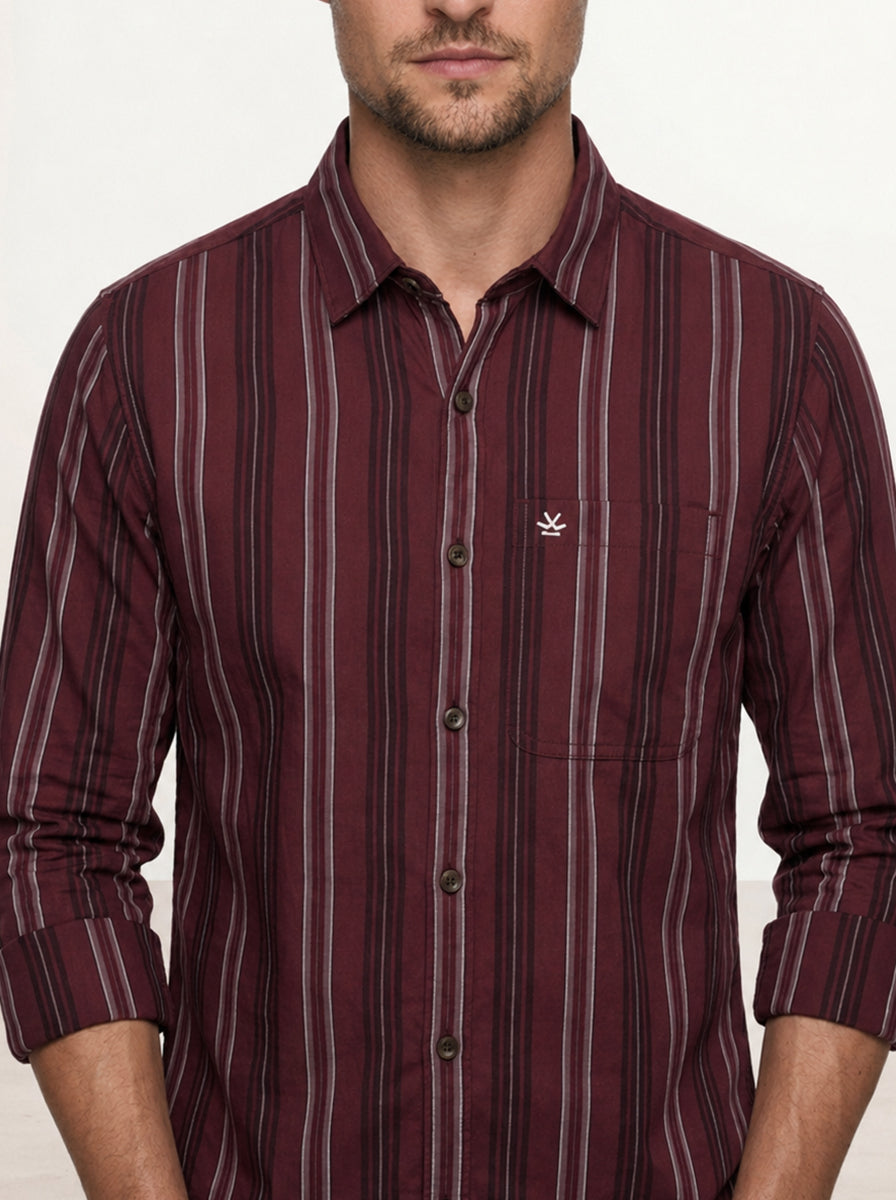Regular Slim Fit Shirt | Maroon