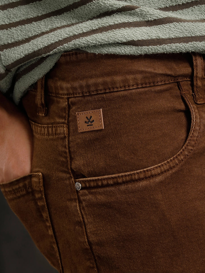 Light Fade Slim Fit Jeans | Dark Khakhi