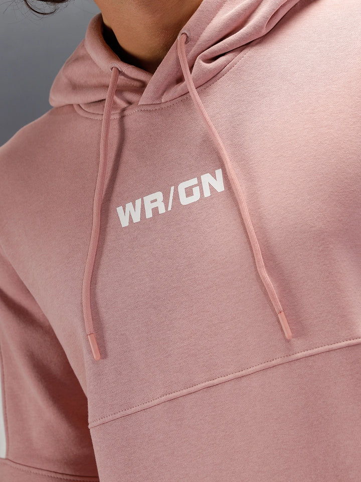 Hooded Cut&Sew Slim Fit Pullover | Pink