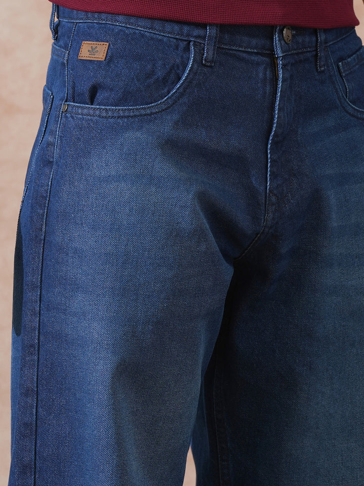 Heavy Fade Loose Fit Jeans | Dark Blue