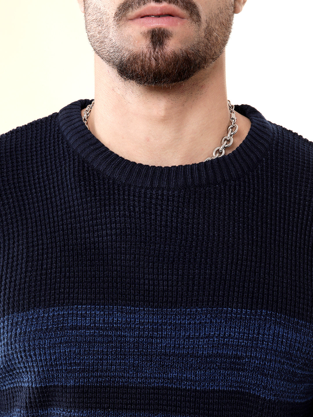 Knitted Blue Classic Sweater