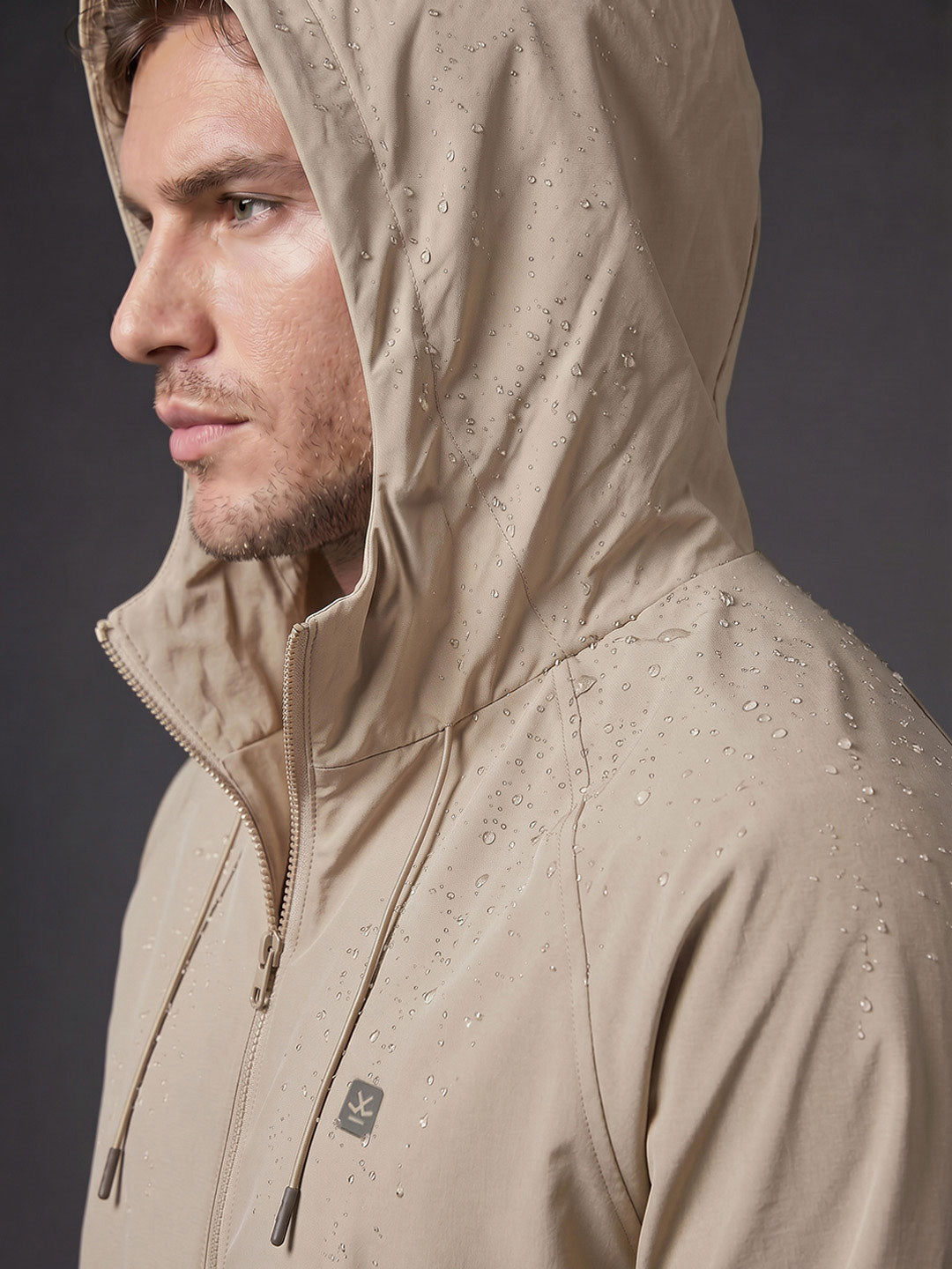 Technical Hooded Jacket | Active | Beige