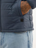 Solid Regular Fit Puffer Hooded Jacket | Blue