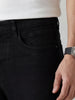 Solid Straight Fit Denim Jeans | Black