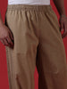 Khaki Dyed Loose Fit Trousers