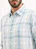 Textured Regular Fit Checkered Shirt | Blue